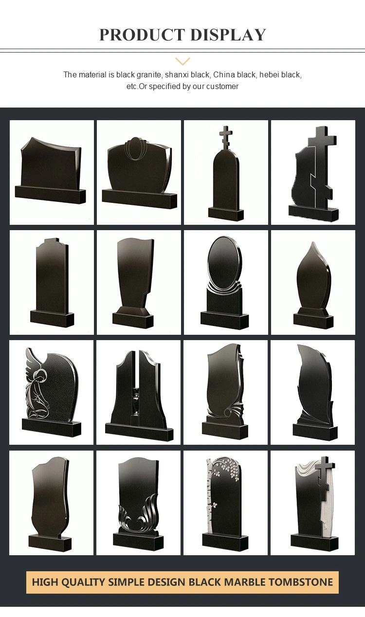 Upright Design Black Granite Russia Monument