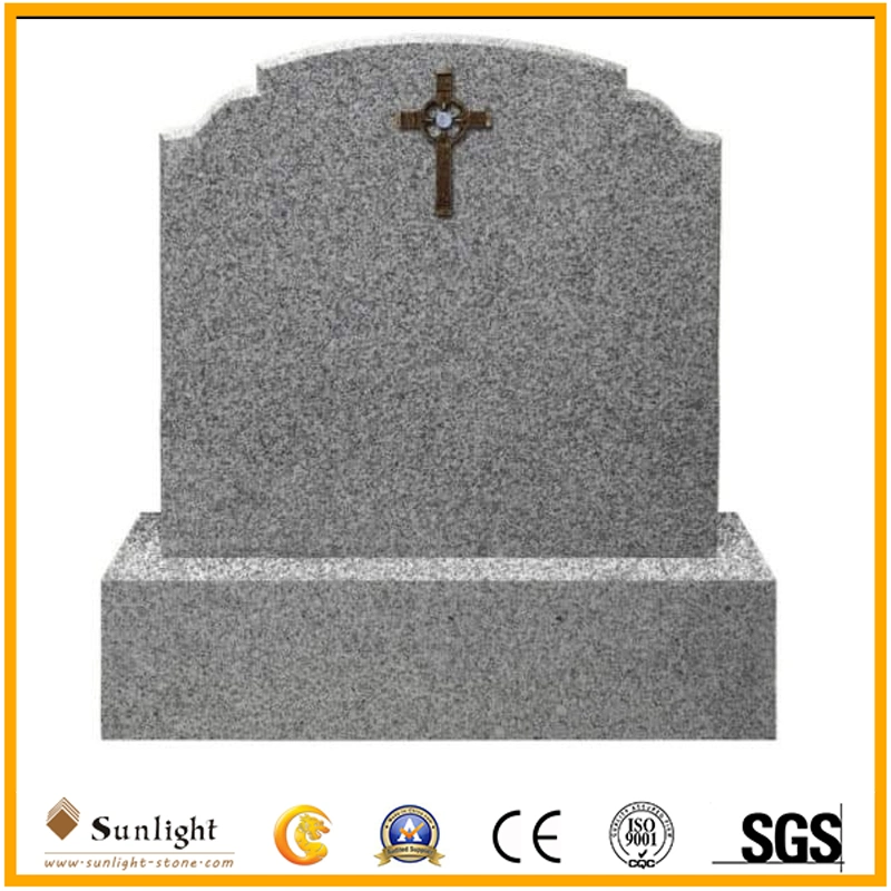 China G603 Grey Granite Tombstone in Romania, Ireland Style