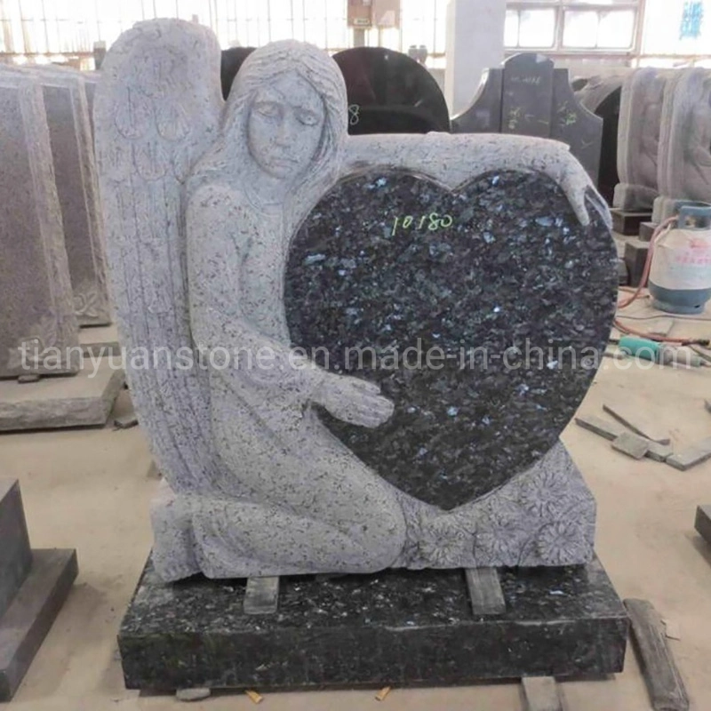 Book Shape Black Granite Tombstone Modern European Style